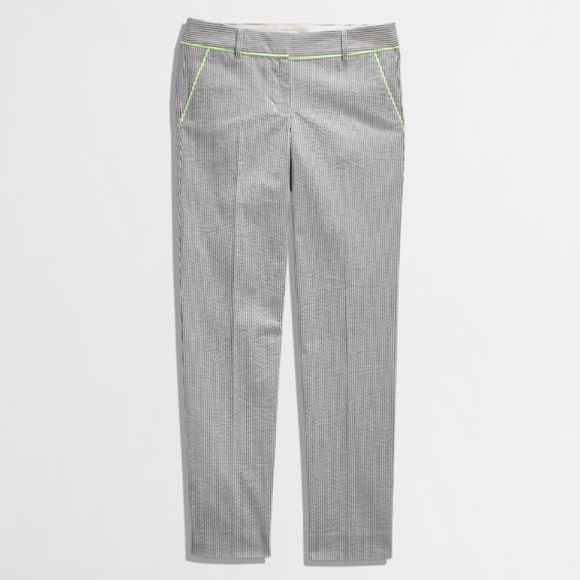 J. Crew Pants - NWT J Crew Skimmer Pant in Neon Tipped Seersucker